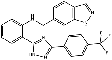 (1H-INDAZOL-6-YLMETHYL)-(2-[5-(4-TRIFLUOROMETHYL-PHENYL)-2H-[1,2,4]TRIAZOL-3-YL]-PHENYL)-AMINE Struktur