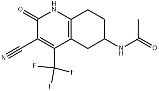 6-ACETYLAMINO-3-CYANO-5,6,7,8-TETRAHYDRO-4-TRIFLUOROMETHYL-2(1H)-QUINOLONE Struktur