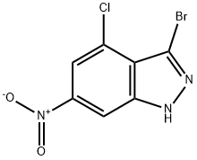 3-BROMO-4-CHLORO-6-NITRO (1H)INDAZOLE Struktur