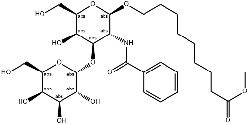 8-METHOXYCARBONYLOCTYL ALPHA-D-GALACTOPYRANOSYL(1-3)-2-BENZAMIDO-2-DEOXY-BETA-D-GALACTOPYRANOSIDE Struktur