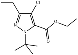 1-(TERT-BUTYL)-4-CHLORO-3-ETHYL-1H-PYRAZOLE-5-CARBOXYLIC ACID ETHYL ESTER Struktur