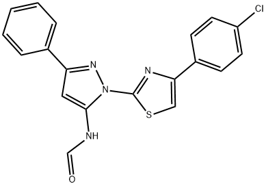 1-[4-(4-CHLOROPHENYL)-1,3-THIAZOL-2-YL]-3-PHENYL-1H-PYRAZOL-5-YLFORMAMIDE Struktur