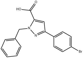 1-BENZYL-3-(4-BROMOPHENYL)-1H-PYRAZOLE-5-CARBOXYLIC ACID Struktur