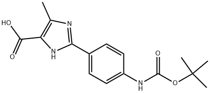 2-(4-TERT-BUTOXYCARBONYLAMINO-PHENYL)-5-METHYL-3H-IMIDAZOLE-4-CARBOXYLIC ACID Struktur