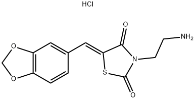 (5Z)-3-(2-AMINOETHYL)-5-(1,3-BENZODIOXOL-5-YLMETHYLENE)-1,3-THIAZOLIDINE-2,4-DIONE HYDROCHLORIDE Struktur