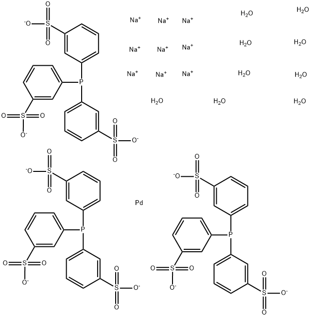 TRIS(3,3',3''-PHOSPHINIDYNETRIS(BENZENESULFONATO)PALLADIUM(0) NONASODIUM SALT NONAHYDRATE Struktur