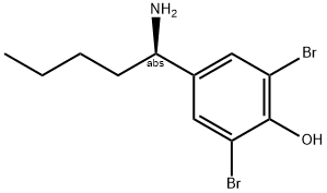 4-((1R)-1-AMINOPENTYL)-2,6-DIBROMOPHENOL Struktur