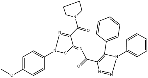 (Z)-N-(2-(4-METHOXYPHENYL)-4-(PYRROLIDINE-1-CARBONYL)-1,2,3-THIADIAZOL-5(2H)-YLIDENE)-1,5-DIPHENYL-1H-1,2,3-TRIAZOLE-4-CARBOXAMIDE Struktur