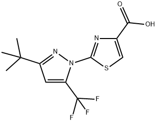 2-[3-TERT-BUTYL-5-(TRIFLUOROMETHYL)-1H-PYRAZOL-1-YL]-1,3-THIAZOLE-4-CARBOXYLIC ACID Struktur