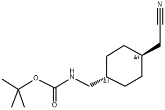 TRANS-4-BOC-AMINOMETHYL-1-CYCLOHEXANE ACETONITRILE Struktur