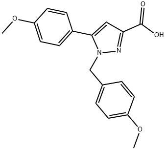 1-(4-METHOXYBENZYL)-5-(4-METHOXYPHENYL)-1H-PYRAZOLE-3-CARBOXYLIC ACID Struktur