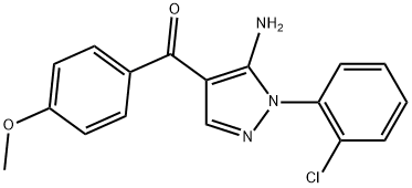 (5-AMINO-1-(2-CHLOROPHENYL)-1H-PYRAZOL-4-YL)(4-METHOXYPHENYL)METHANONE Struktur