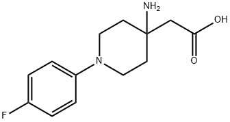 2-(4-AMINO-1-(4-FLUOROPHENYL)PIPERIDIN-4-YL)ACETIC ACID Struktur