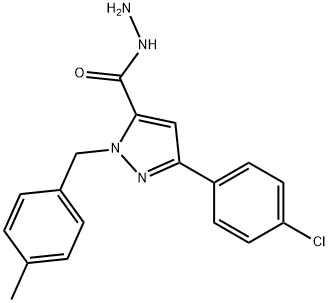 1-(4-METHYLBENZYL)-3-(4-CHLOROPHENYL)-1H-PYRAZOLE-5-CARBOHYDRAZIDE Struktur