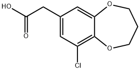 (9-CHLORO-3,4-DIHYDRO-2H-1,5-BENZODIOXEPIN-7-YL)ACETIC ACID Struktur