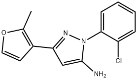 1-(2-CHLOROPHENYL)-3-(2-METHYL-3-FURYL)-1H-PYRAZOL-5-AMINE Struktur