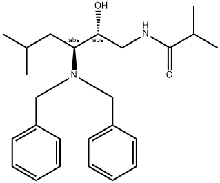 (2R,3S)-N-(3-DIBENZYLAMINO-2-HYDROXY-5-METHYLHEXYL)ISOBUTYRAMIDE Struktur