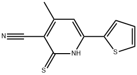 1,2-DIHYDRO-4-METHYL-6-(THIOPHEN-2-YL)-2-THIOXOPYRIDINE-3-CARBONITRILE Struktur