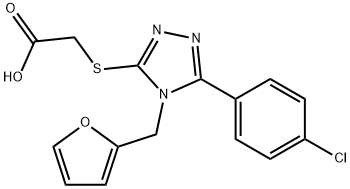 [[5-(4-CHLOROPHENYL)-4-(2-FURYLMETHYL)-4H-1,2,4-TRIAZOL-3-YL]THIO]ACETIC ACID Struktur