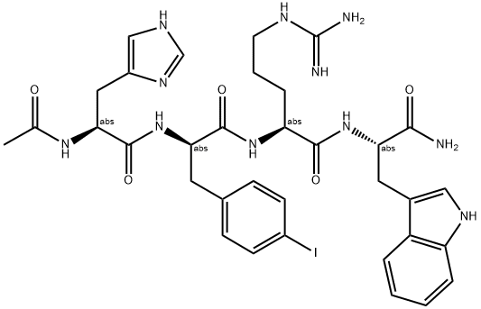 AC-HIS-D-PHE(P-IODO)-ARG-TRP-NH2 Struktur