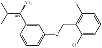 (1S)-1-(3-[(6-CHLORO-2-FLUOROPHENYL)METHOXY]PHENYL)-2-METHYLPROPYLAMINE Struktur