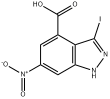 3-IODO-6-NITRO-4-(1H)INDAZOLE CARBOXYLIC ACID Struktur