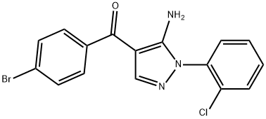 (5-AMINO-1-(2-CHLOROPHENYL)-1H-PYRAZOL-4-YL)(4-BROMOPHENYL)METHANONE Struktur