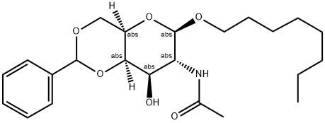 OCT-1-YL 2-ACETAMIDO-4,6-O-BENZYLIDENE-2-DEOXY-BETA-D-GALACTOPYRANOSIDE Struktur