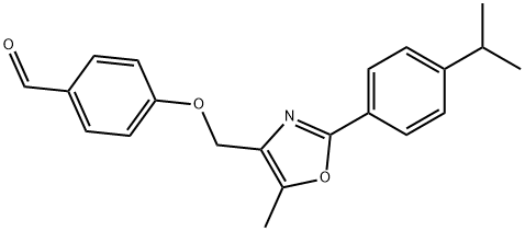 4-[2-(4-ISOPROPYL-PHENYL)-5-METHYL-OXAZOL-4-YLMETHOXY]-BENZALDEHYDE Struktur