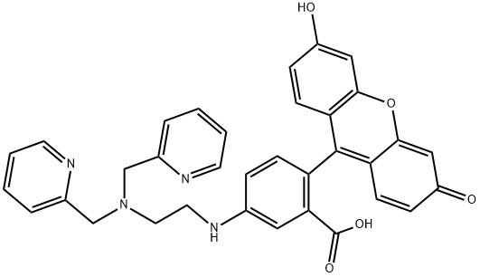 5-[2-[BIS(2-PYRIDYLMETHYL)AMINO]ETHYLAMINO]FLUORESCEIN Struktur