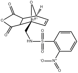 N-[(3,5-DIOXO-4,10-DIOXATRICYCLO[5.2.1.0(2,6)]DEC-8-EN-1-YL)METHYL]-2-NITROBENZENESULFONAMIDE Struktur