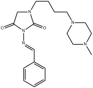 1-BENZYLIDENAMINO-3-((4-METHYL-1-PIPERAZINYL)BUTYL)-1,3-IMIDAZOLIDIN-2,5-DIONE Struktur