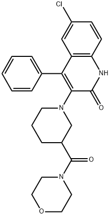 6-CHLORO-4-PHENYL-3-[3-(MORPHOLIN-4-YLCARBONYL)PIPERIDIN-1-YL]QUINOLIN-2(1H)-ONE Struktur