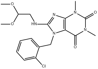 7-(2-CHLOROBENZYL)-8-[(2,2-DIMETHOXYETHYL)AMINO]-1,3-DIMETHYL-3,7-DIHYDRO-1H-PURINE-2,6-DIONE Struktur