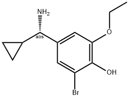 4-((1S)AMINOCYCLOPROPYLMETHYL)-6-BROMO-2-ETHOXYPHENOL Struktur