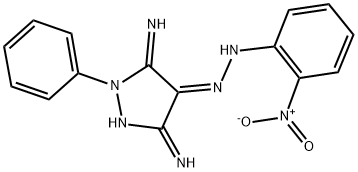 (4Z)-3,5-DIIMINO-1-PHENYLPYRAZOLIDIN-4-ONE (2-NITROPHENYL)HYDRAZONE Struktur