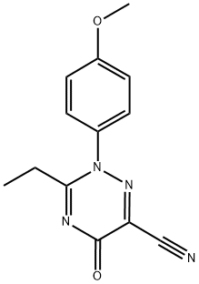 3-ETHYL-2-(4-METHOXYPHENYL)-5-OXO-2,5-DIHYDRO-1,2,4-TRIAZINE-6-CARBONITRILE Struktur