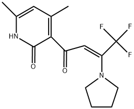 4,6-DIMETHYL-3-[(2Z)-4,4,4-TRIFLUORO-3-PYRROLIDIN-1-YLBUT-2-ENOYL]PYRIDIN-2(1H)-ONE Struktur