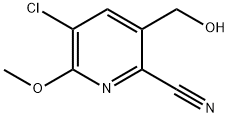 5-CHLORO-3-(HYDROXYMETHYL)-6-METHOXYPYRIDINE-2-CARBONITRILE Struktur