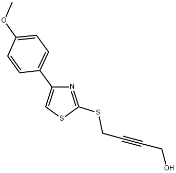 4-([4-(4-METHOXYPHENYL)-1,3-THIAZOL-2-YL]THIO)BUT-2-YN-1-OL Struktur