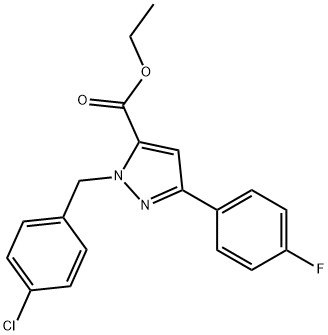 ETHYL 1-(4-CHLOROBENZYL)-3-(4-FLUOROPHENYL)-1H-PYRAZOLE-5-CARBOXYLATE Struktur