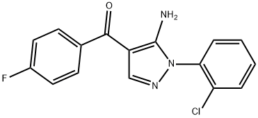 (5-AMINO-1-(2-CHLOROPHENYL)-1H-PYRAZOL-4-YL)(4-FLUOROPHENYL)METHANONE Struktur