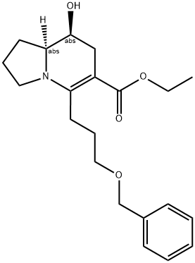 ETHYL (8S,9S)-5-(3-BENZYLOXYPROPYL)-8-HYDROXY-1,2,3,7,8,8A-HEXAHYDROINDOLIZINE-6-CARBOXYLATE Struktur