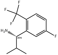 (1S)-1-[5-FLUORO-2-(TRIFLUOROMETHYL)PHENYL]-2-METHYLPROPYLAMINE Struktur