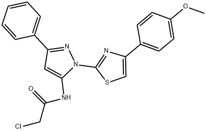 2-CHLORO-N-{1-[4-(4-METHOXYPHENYL)-1,3-THIAZOL-2-YL]-3-PHENYL-1H-PYRAZOL-5-YL}ACETAMIDE Struktur