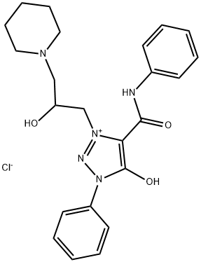 5-(ANILINOCARBONYL)-1-[2-HYDROXY-3-(1-PIPERIDINIUMYL)PROPYL]-3-PHENYL-3H-1,2,3-TRIAZOL-1-IUM-4-OLATE CHLORIDE Struktur