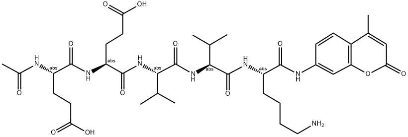 AC-GLU-GLU-VAL-VAL-LYS-7-AMINO-4-METHYLCOUMARIN Struktur