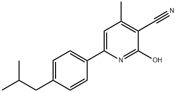 2-HYDROXY-6-(4-ISOBUTYLPHENYL)-4-METHYLPYRIDINE-3-CARBONITRILE Struktur