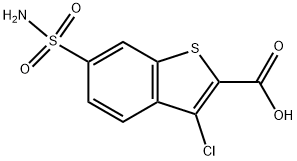 6-(AMINOSULFONYL)-3-CHLORO-1-BENZOTHIOPHENE-2-CARBOXYLIC ACID Struktur