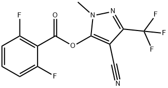 4-CYANO-1-METHYL-3-(TRIFLUOROMETHYL)-1H-PYRAZOL-5-YL 2,6-DIFLUOROBENZENECARBOXYLATE Struktur